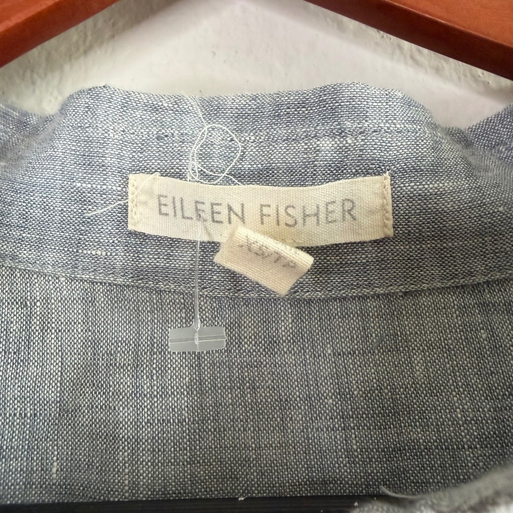 Eileen Fisher Organic Linen Button Down Shirt XS TP Classic Collar Quiet Luxury - Picture 5 of 10